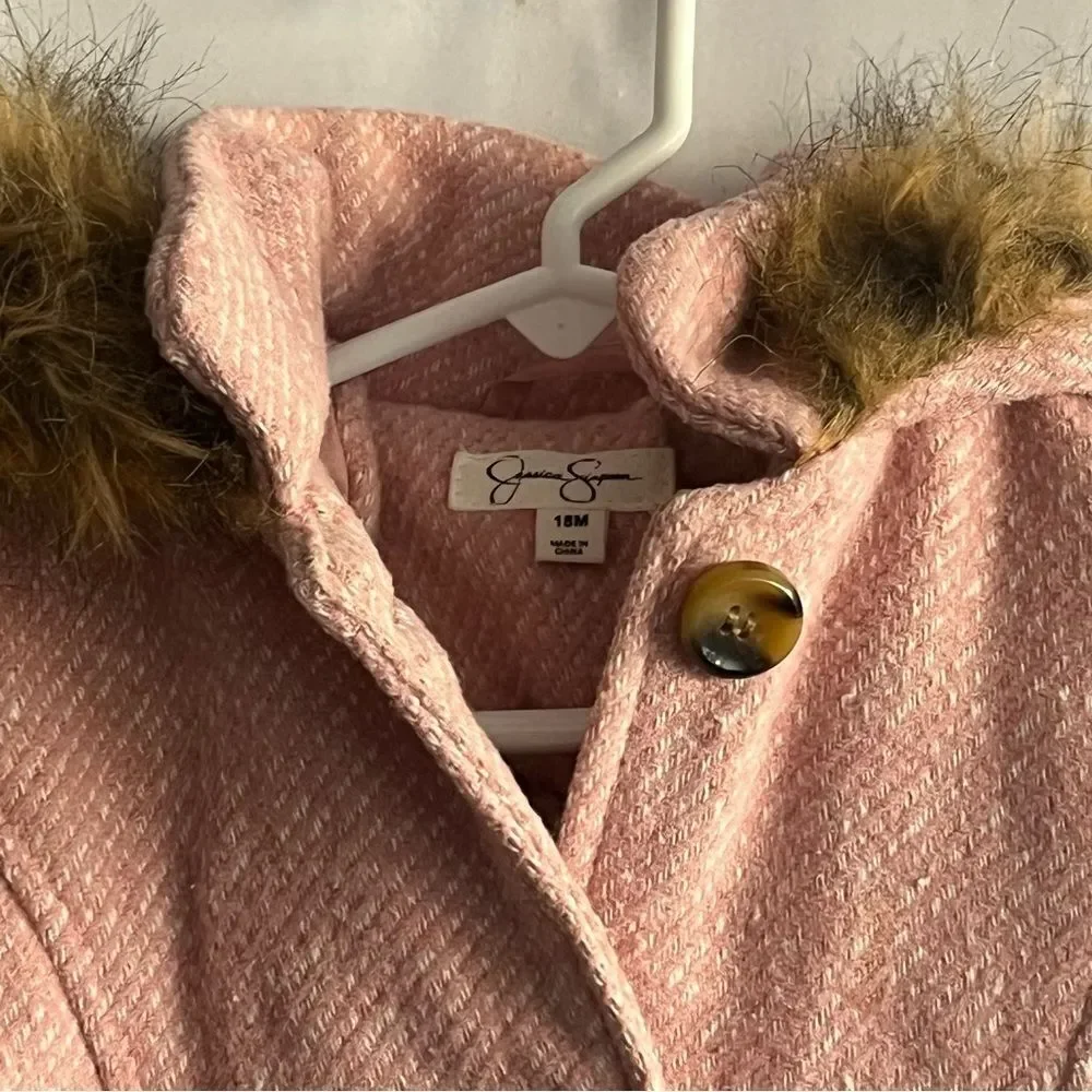 Jessica Simpson Pink Winter Coat with Fur Hood